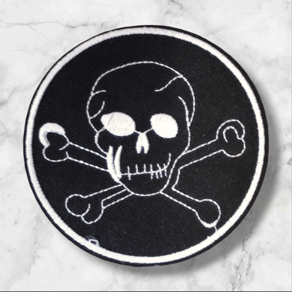 🔥 NWT Rare Punk Biker Skull & Crossbones Patch DEADSTOCK